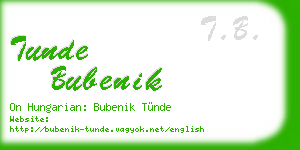 tunde bubenik business card